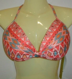 Gianni Bini Size Large MOLDED SOFT CUPS SWEETHEART BRA Aztec New Bikini Top - Picture 1 of 11