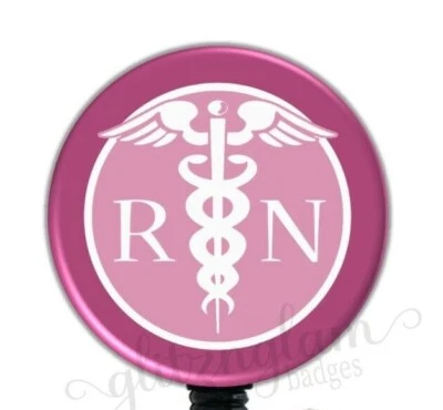 Carrete porta insignia retráctil RN, carrete de insignia de enfermera registrada, cordón RN GG1222 Foto 1 de 4