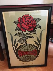 Shepard Fairey Eyes Open Signed Rare Street 24x36 Lithograph Obey giant banksy