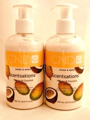 CND Scentsations Hand & Body Lotion Mango Coconut 2 Bottles 8.3oz Made In USA ! - Image 1 of 2