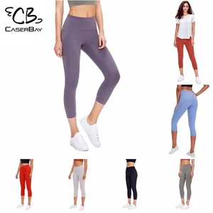 Mujeres Yoga Suave Cintura Alta Leggings Capri Sin costuras Frontal Elastizado Para 4-8 - Imagen 1 de 26