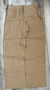Armani Collezioni Womens 100% Linen Pants Side Zip Straight Leg Tan Size 8 - Picture 1 of 7