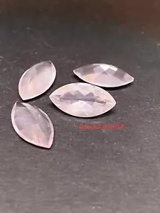 Natural Rose Quartz Faceted Marquise Cut 14x7 MM 2 Pcs Lot Loose Gemstone E - Picture 1 of 7