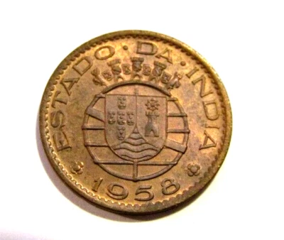 India Portuguese 1958 30 Centavos unc Bronze Coin - Image 1 of 4