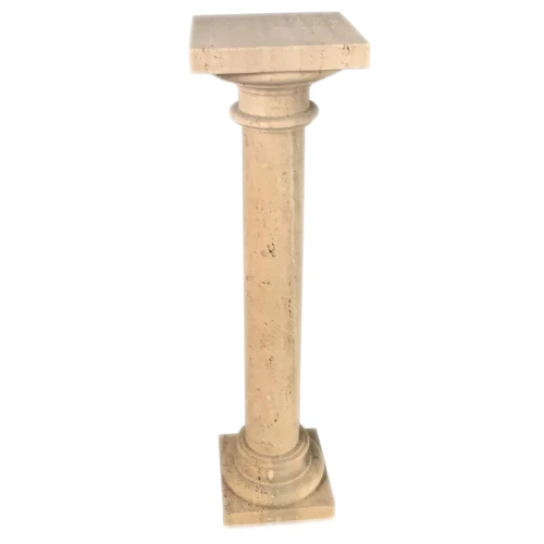 Columna de diseño clásico en travertino claro mármol italiano H.100Cm Foto 1 de 1