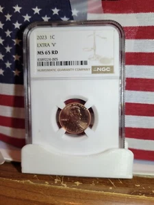 2023 Extra "V" ""2026 Red Book Estimates Only 3,000 Minted"" **RARE MS 65 RD* - Picture 1 of 5