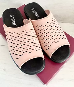 Hotter Ladies Barcelona Sandals Slip On Salmon Size 6.5 Nubuck Orthopaedic Shoes - Picture 1 of 12