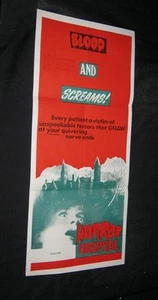 Original South Pacific HORROR HOSPITAL insert daybill + censor certifcate - Picture 1 of 2