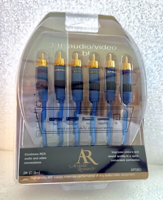 NIP 3 ft Audio/Video Cable AR Acoustic Research AP060 (blue) - Image 1 of 2