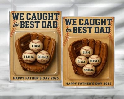 Custom Baseball Dad Acrylic Block – Father's Day Gift from Kids or Wife - Image 1 of 4