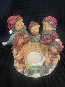 Home Interior Winter holiday bear family votive tealight candle holder - Picture 1 of 9