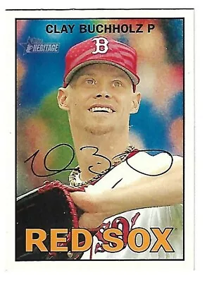 2016 Topps Heritage Clay Buchholz Boston Red Sox Card #414 Gum Stained Back  - Image 1 of 2