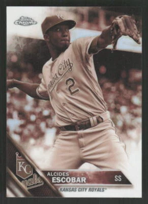 2016 Topps Chrome Alcides Escobar Sepia Refractor #117 Card - Image 1 of 2
