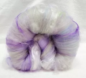 Carded Art Batt 1.5 Oz Merino Top Wool Hand Dye Alpaca Silk Fiber Lavender Green - Picture 1 of 10