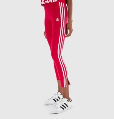  ADIDAS ORIGINALS 3 STRIPES BELLISTA LEGGINGS ENERGY PINK UK 6,12  BNWT LAST 2  - Image 1 of 3