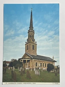 Postal de colección color IGLESIA DE ST. LAWRENCES, MEREWORTH, KENT - Imagen 1 de 2
