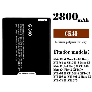 NEW For MOTOROLA MOTO G4 PLAY XT1607 XT1609 GK40 2800mAh High Quality BATTERY - Picture 1 of 5