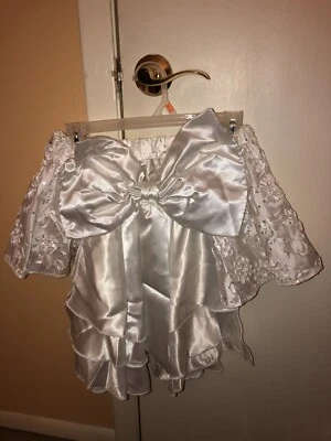 Conjunto de falda de satén para niñas en blanco talla pequeña Foto 1 de 4