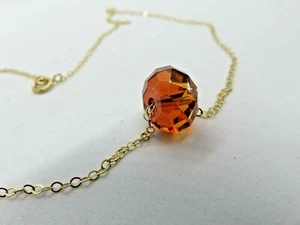 Swarovski crystal rondelle on gold filled chain. - Picture 1 of 10
