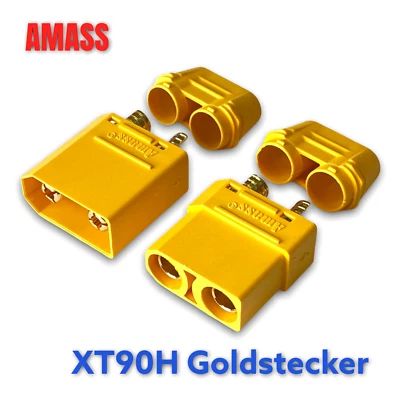 XT90H XT90 Hochstrom Goldstecker Male Female Stecker Buchse Paare 90A Lipo Akku  - Bild 1 von 4