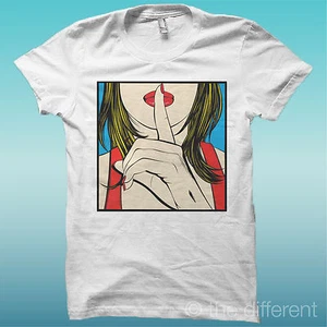 T-SHIRT " QUADRO RAGAZZA SILENZIO  " BIANCO THE HAPPINESS IS HAVE MY T-SHIRT NEW - Picture 1 of 1