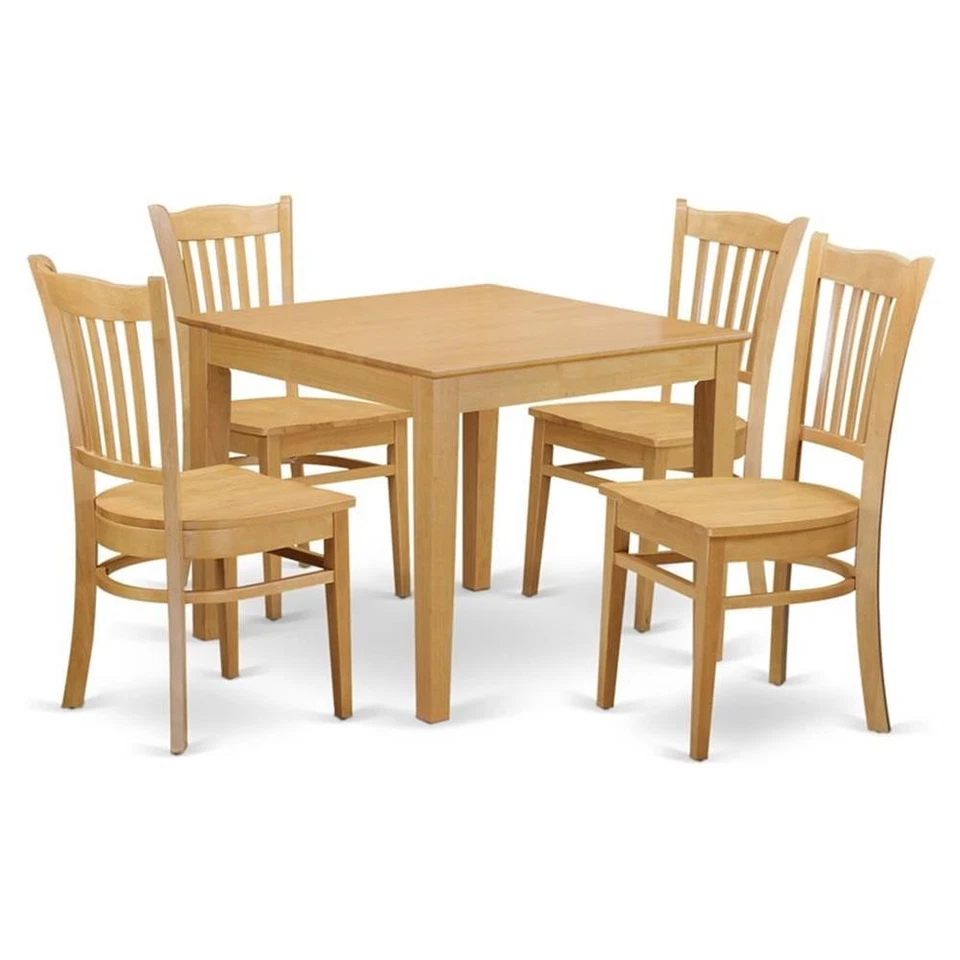 East West Furniture Oxgr5-oak-w 5 Piece Kitchen Dinette Table and 4 Chairs Set