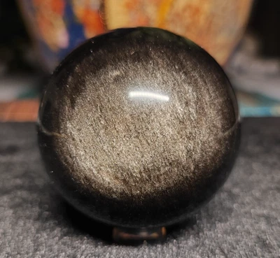 Sfera di Cristallo 266g 60mm Minerale Ossidiana Argento Crystal Sphere Messico - Immagine 1 di 4