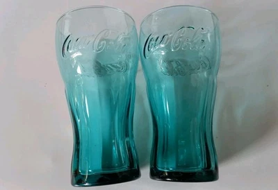 Coca Cola Gläser - 2er Set - türkis - 0,3 L. - Glas Gläser - Limitiert - Bild 1 von 2