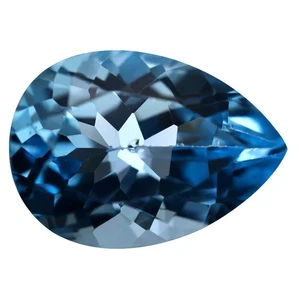 13.73 ct Incredible Pear Cut (18.09 x 13.08 mm) Brazil Swiss Blue Topaz Gemstone - Picture 1 of 2