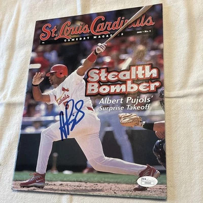 ALBERT PUJOLS SIGNED CARDINALS GAMEDAY MAG ROOKIE SEASON!!  JSA AUTOGRAPHED  - Image 1 of 3