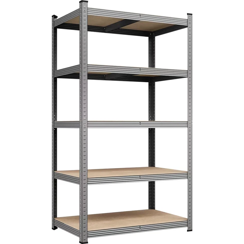 5-Shelf Boltless & Adjustable Steel Storage Shelf Unit, Light Gray - Image 1 of 4