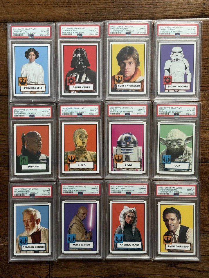 2023 Topps Throwback Thursday Star Wars 1952 Baseball Complete Set PSA 10 #1-#12 - Image 1 of 1