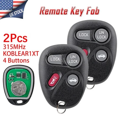 2 para Chevrolet Impala 2001 2002 2003 2004 2005 mando a distancia entrada sin llave llavero 4B Foto 1 de 4