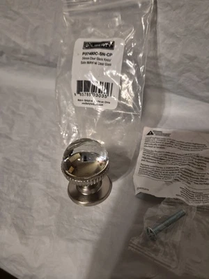 Botão de armário redondo Liberty cetim níquel e vidro transparente 1-1/3 P37480C-SN-CP novo - Imagem 1 de 4