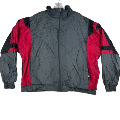 Vintage Athletic Works Windbreaker Jacket Mens XL 90s Nylon Colorblock Retro - Image 1 of 4