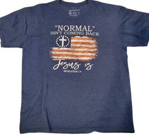 Camiseta Love In Faith Unisex Adulto Gris "Normal Is Not Coming Back Jesus Is"  - Imagen 1 de 5