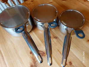 Set of 3 Terance Conran Stainless Steel Saucepans - Picture 1 of 10