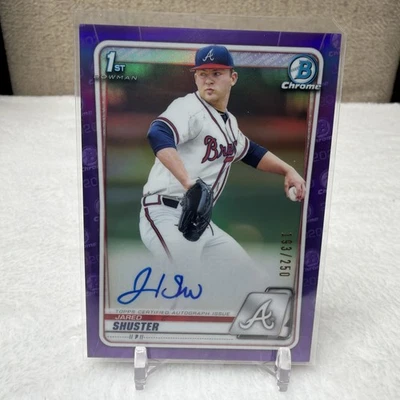 2020 Bowman Chrome #/250 Jared Shuster 1st Bowman Auto purple  - Image 1 of 2