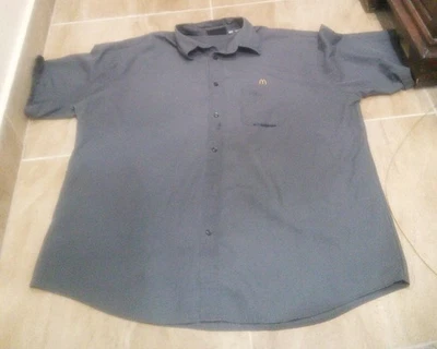 Camisa de hombre McDonald's con botones de empleado uniforme gris manga corta talla 2XL Foto 1 de 4