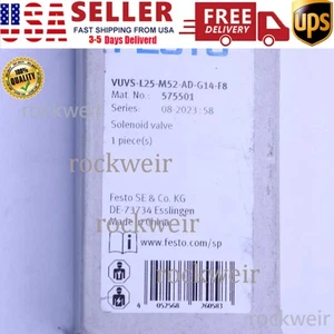 US FREE TAX Nuevo FESTO VUVS-L25-M52-AD-G14-F8 575501 Electroválvula Original - Imagen 1 de 8