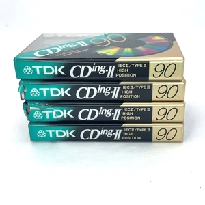 Paquete de 4 cintas de casete de audio en blanco TDK CDing-II 90 EB de alto sesgo tipo II - Imagen 1 de 4