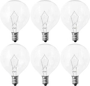 40 Watt E12 Candelabra Base round Bulbs,G50 Light Bulbs for Full Size Scentsy Wa - Picture 1 of 12