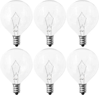 40 Watt E12 Candelabra Base round Bulbs,G50 Light Bulbs for Full Size Scentsy Wa - Image 1 of 4