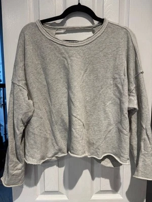 Sudadera Gris Aerie con Nudo Espalda Abierta y Diseño de Tela Terry Talla XS Foto 1 de 4