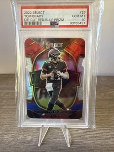 2022 Panini Select #26 Tom Brady Die Cut Red/Blue Prizm PSA Gem Mint 10 MVP - Picture 1 of 3