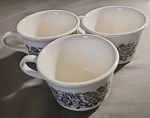TAZAS DE CAFÉ VINTAGE ROYAL CHINA JEANNETTE SUSSEX flores marrones (3) - Imagen 1 de 4