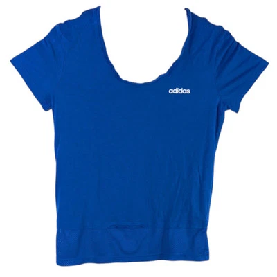 Adidas Womens Light Blue Medium Shirt Athletic Mesh Jersey Basketball Wide Neck - Image 1 of 4