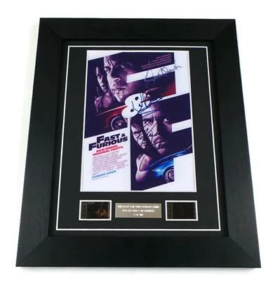 LUCKY MONKEY GIFTS FAST AND THE FURIOUS Film Cell + Signed PREPRINT Framed PAUL WALKER MEMORABILIA