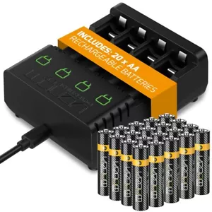 Base de carga de batería Venom de 4 vías con 20 pilas recargables AA - Imagen 1 de 9