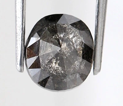 salt pepper diamond natural diamond oval diamond 1.66Ct rosecut diamond for ring - Image 1 of 4